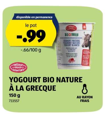 YOGOURT BIO NATURE À LA GRECQUE