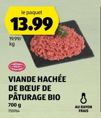 VIANDE HACHÉE DE BŒUF DE PÂTURAGE BIO
