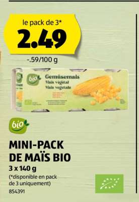 MINI PACK DE MAÏS BIO