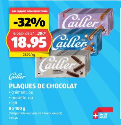 Cailler PLAQUES DE CHOCOLAT