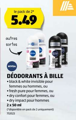 NIVEA DÉODORANTS À BILLE