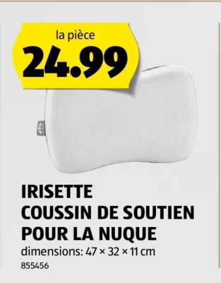 IRISETTE COUSSIN DE SOUTIEN POUR LA NUQUE