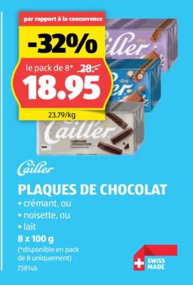 Cailler PLAQUES DE CHOCOLAT