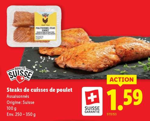 Steaks de cuisses de poulet