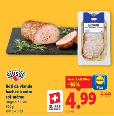 Rôti de viande hachée à cuire soi-même