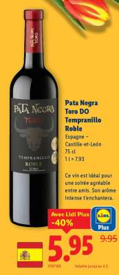 Pata Negra Toro DO Tempranillo Roble