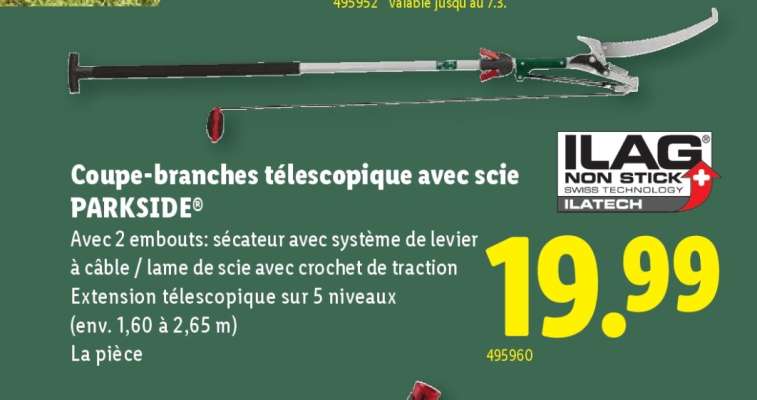 Coupe-branches télescopique avec scie PARKSIDE