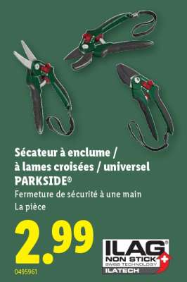 Sécateur à enclume / à lames croisées / universel PARKSIDE