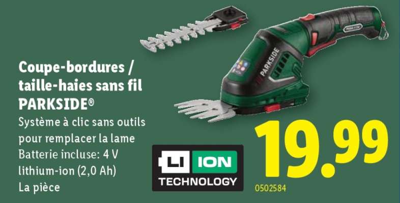 Coupe-bordures / taille-haies sans fil PARKSIDE