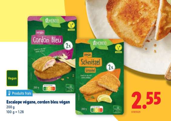Escalope végane, cordon bleu végan