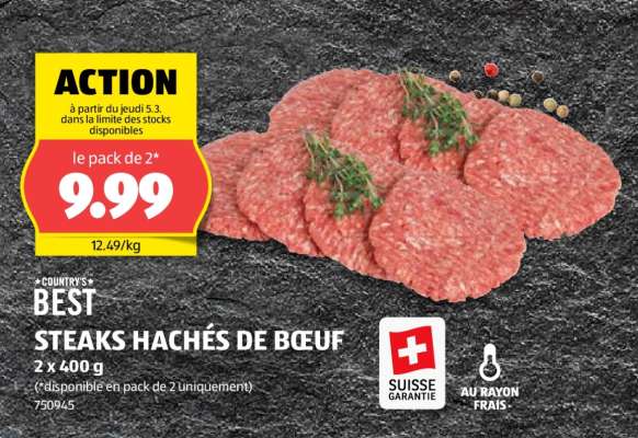 COUNTRY'S BEST STEAKS HACHÉS DE BŒUF