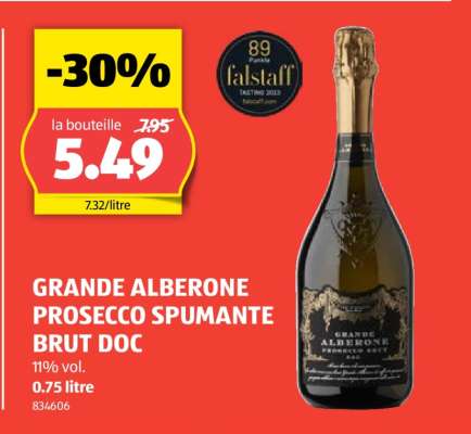 GRANDE ALBERONE PROSECCO SPUMANTE BRUT DOC