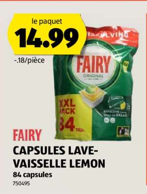 FAIRY CAPSULES LAVE-VAISSELLE LEMON