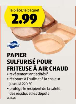 PAPIER SULFURISÉ POUR FRITEUSE À AIR CHAUD