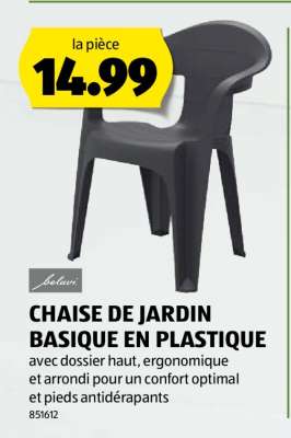 Chaise de jardin basique en plastique