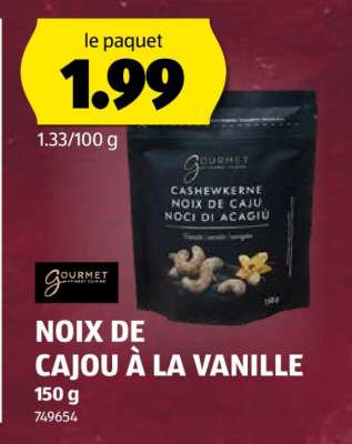NOIX DE CAJOU À LA VANILLE