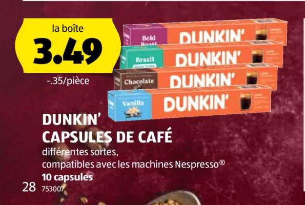 DUNKIN' CAPSULES DE CAFÉ
