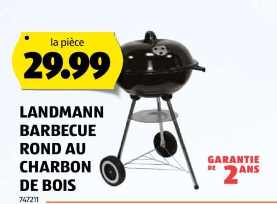 LANDMANN BARBECUE ROND AU CHARBON DE BOIS