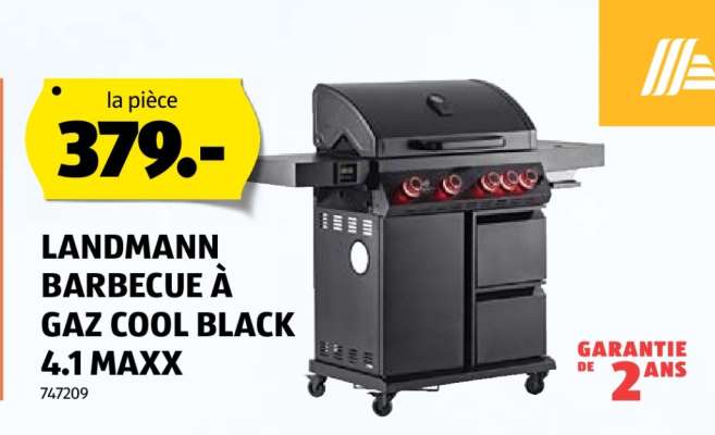 LANDMANN BARBECUE À GAZ COOL BLACK 4.1 MAXX