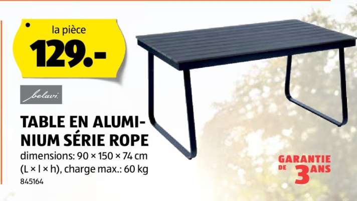 TABLE EN ALUMINIUM SÉRIE ROPE