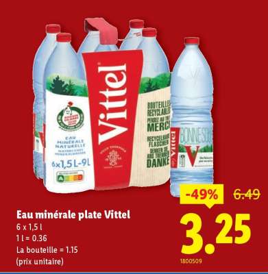 Eau minérale plate Vittel