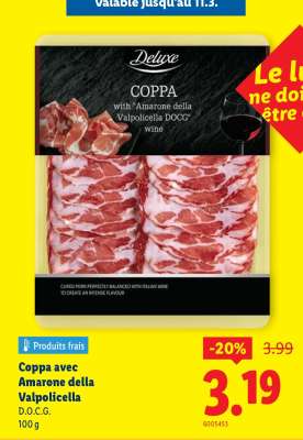 Coppa avec Amarone della Valpolicella