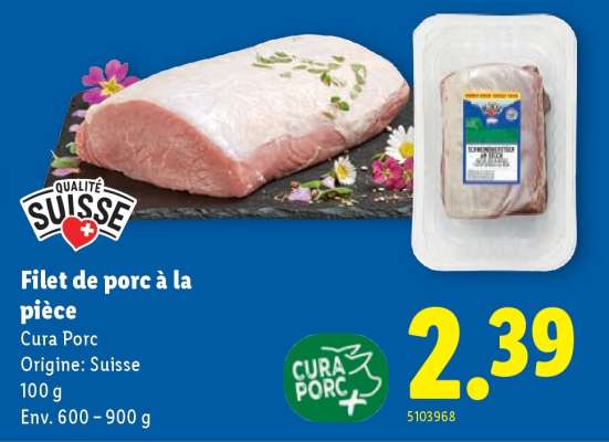 Filet de porc à la pièce