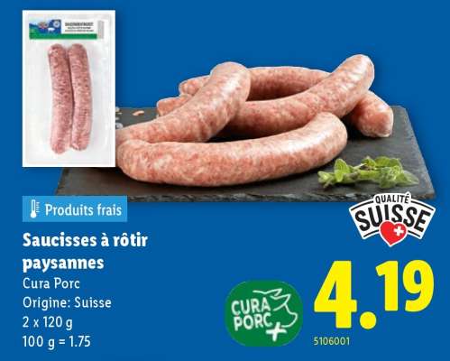 Saucisses à rôtir paysannes
