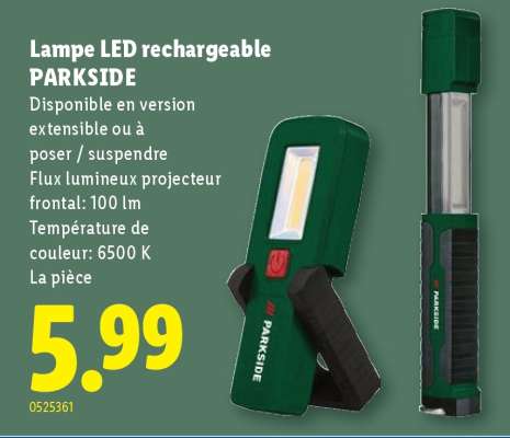Lampe LED rechargeable PARKSIDE