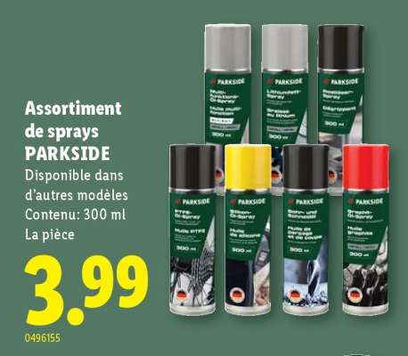Assortiment de sprays PARKSIDE