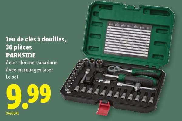 Jeu de clés à douilles, 36 pièces