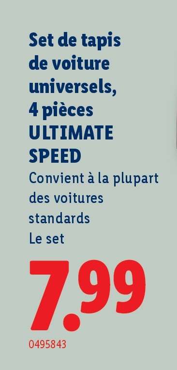 Set de tapis de voiture universels, 4 pièces ULTIMATE SPEED