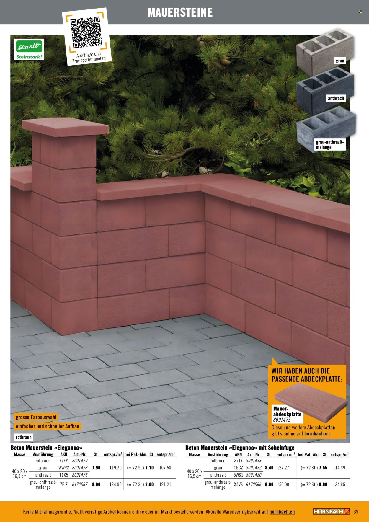 Catalogue Hornbach. Page 39. Page 39