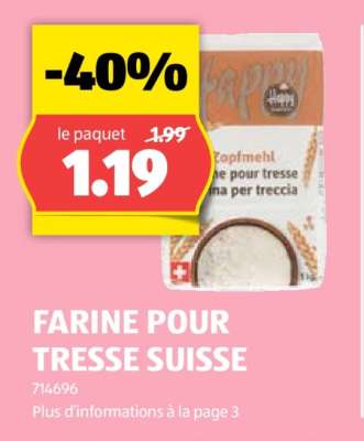 FARINE POUR TRESSE SUISSE