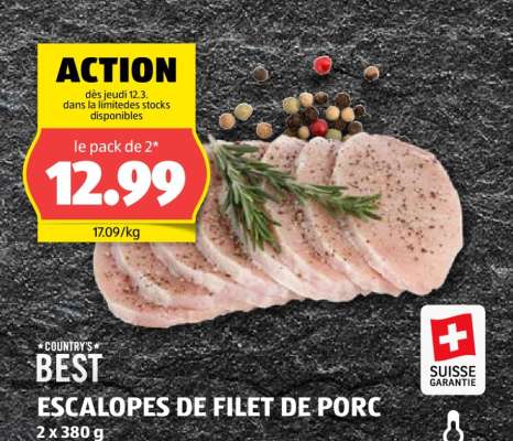 ESCALOPES DE FILET DE PORC