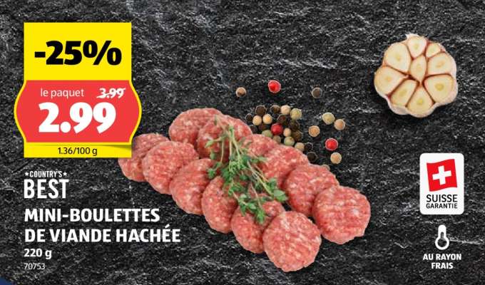 COUNTRY'S BEST MINI BOULETTES DE VIANDE HACHÉE