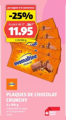 PLAQUES DE CHOCOLAT CRUNCHY