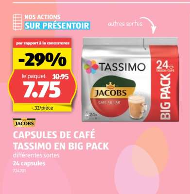 CAPSULES DE CAFÉ TASSIMO EN BIG PACK