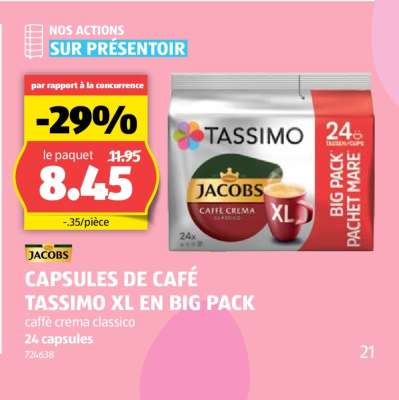 CAPSULES DE CAFÉ TASSIMO XL EN BIG PACK