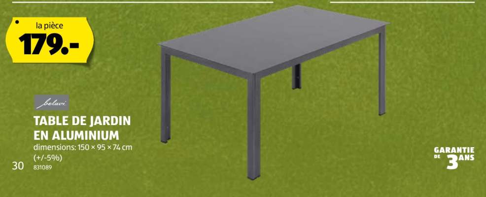 TABLE DE JARDIN EN ALUMINIUM