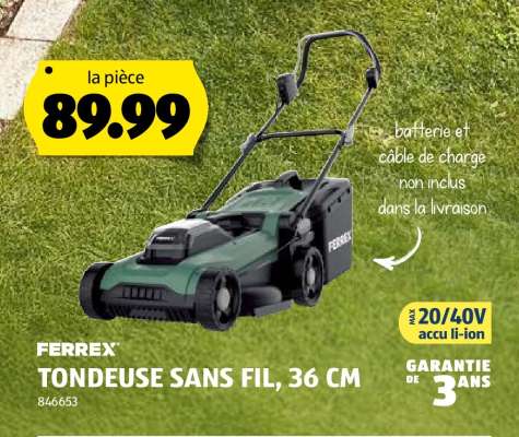 FERREX TONDEUSE SANS FIL, 36 CM