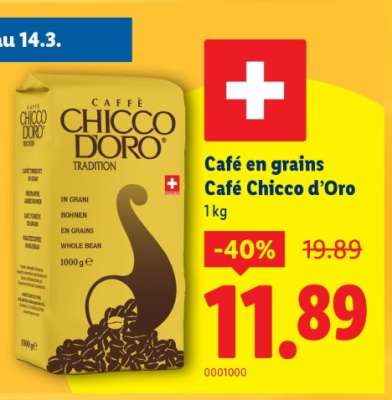 Café en grains Café Chicco d’Oro