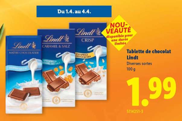 Tablette de chocolat Lindt