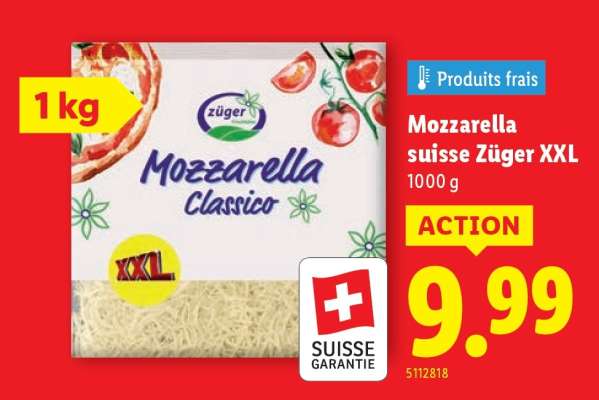 Mozzarella suisse Züger XXL