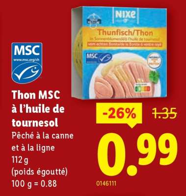 Thon MSC à l’huile de tournesol