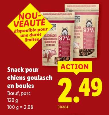 Snack pour chiens goulasch en boules