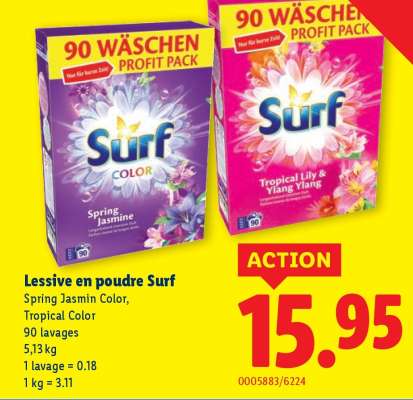 Lessive en poudre Surf