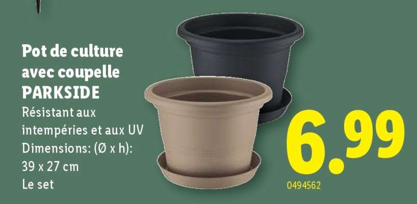 Pot de culture avec coupelle PARKSIDE