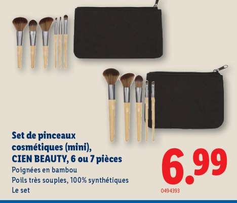 Set de pinceaux cosmétiques (mini), CIEN BEAUTY, 6 ou 7 pièces