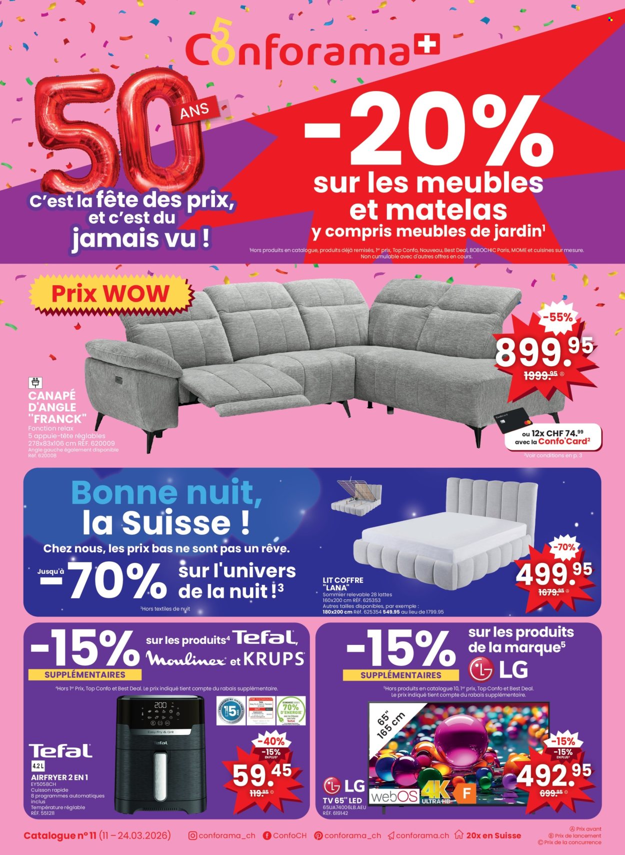Catalogue Conforama - 11.3.2026 - 24.3.2026. Page 1. Page 1
